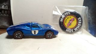Vintage Hot Wheels Red Lines Hk 1969 Ford Mark Iv [blue] W/button