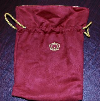 Crown Royal Whiskey Extra Rare Red & Gold Velvet Suede Bag 10 " X 7 "