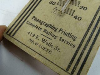 Antique Advertising Thermometer Sign Schellin Letter Service Milwaukee WI Vtg 5
