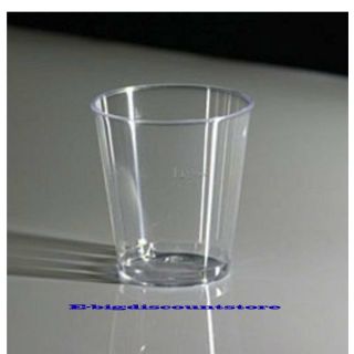 60 Shot Glasses Clear Hard Plastic 1 Oz Mini Wine Glass Party Cups Catering Bar 2