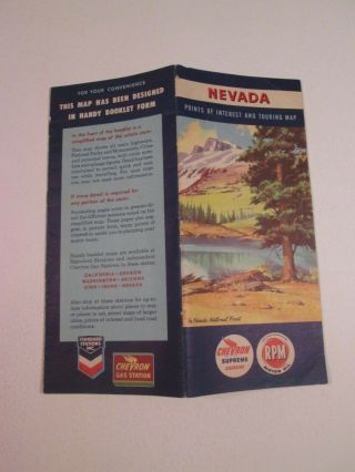 Vintage 1952 Chevron Nevada Oil Gas Service Station Travel Road Map Booklet