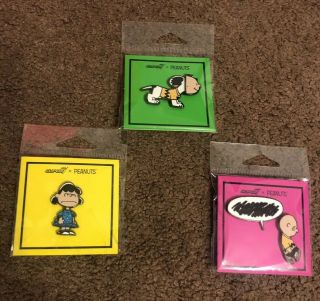 Snoopy Peanuts 7 Sdcc 2019 Exclusive Pins Set Of 3 Charlie Brown Lucy