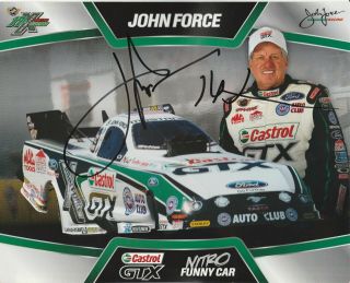 John Force And Brittany Force Castrol Edge Nhra 8x10 Signed Posters