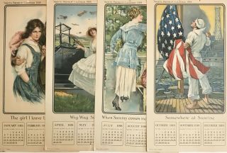 1918 Swift’s Premium Calendar Wwi,  Eckhardt Chandler Christy Riesenberg Coffin