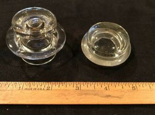 2 Old Vintage Glass Crystal Lids Decanter Stoppers