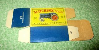 Matchbox Lesney - Empty Box Only - 72 Ford Tractor - Type D Box