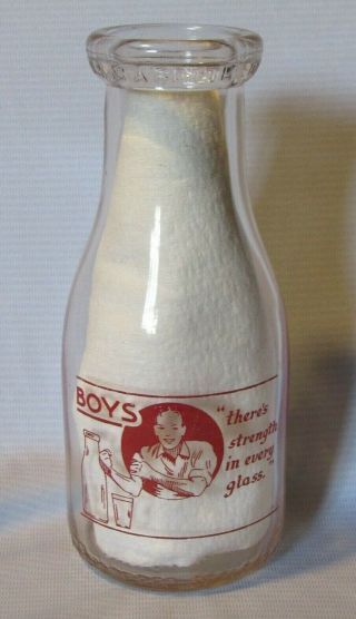 Rare Vintage Tro - Fe Dairy One Pint Milk Bottle Gadsden Alabama