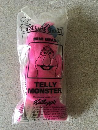 SESAME STREET Telly Monster Mini Beans KELLOGGS Plush Doll Toy 1999 4
