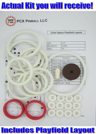 1972 Gottlieb Outer Space Pinball Machine Rubber Ring Kit