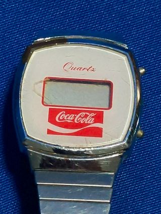 Vintage Coca Cola Soda Pop Advertising Watch Digital 1970s - 80s Logo Sign Hong