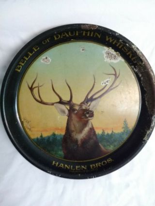 Belle Of Dauphin Pre - Pro Elk Whiskey Tray Hanlen Bros.  Harrisburg Pa