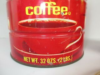 2 Vintage Folgers Electric Perk/Automatic Drip Mountain Grown Coffee Tin Can, 4