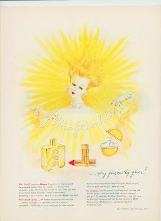 Mary Dunhill Fragrances & Lipstick 1947 Full - Page Ad From The Yorker
