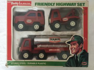 Buddy L Lil Brutes Friendly Texaco Highway Set Trucks Sturdy Steel Durable Plast