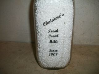 Choiniere ' s Dairy Webster Massachusetts Ma Mass Quart Milk Bottle Crying Baby 3