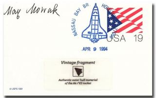 Peenemunde Rocket Pioneer Novak Handsigned V2 Fragment Card - 9g250