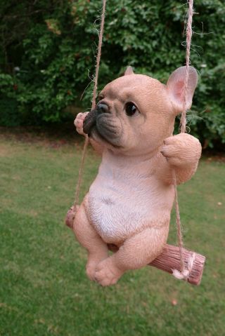 French Bulldog Puppy Dog Hanging Swing Figurine Tree Ornament