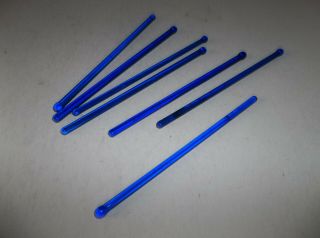 7 Vtg Cobalt Blue Glass Swizzle Sticks - Barware - 6 