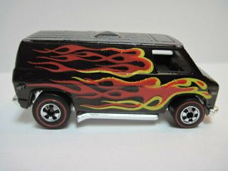 Vintage Redline Hot Wheels 1974 Black Van With Flames Made In Homg Kong
