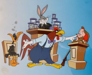 Warner Bros Out Of Order Bugs Elmer Daffy Foghorn Leghorn Sericel Animation Art