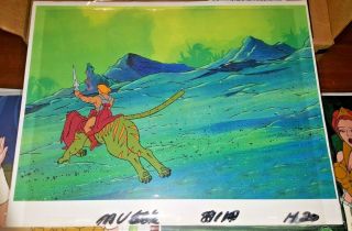 Masters Of The Universe Hand Painted Animation Cel He - Man & Battle Cat Motu Rare