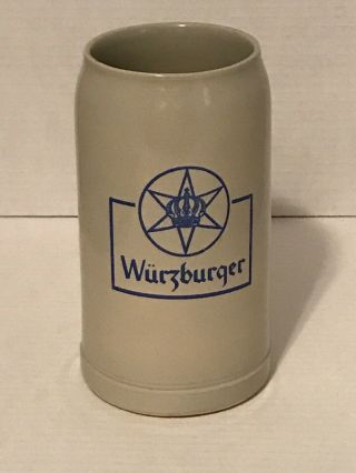 Vintage West German Wurzburger Stoneware Beer Stein Mug 1 Liter