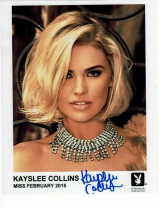 Kayslee Collins Playboy Model Signed 8x10 Promo Photo Miss February 2015 Auto