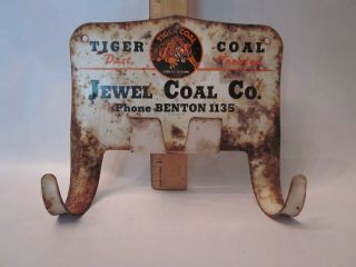 Tiger Coal Porcelain Sign Advertising Jewel Shovel Holder Hanging Metal Decal