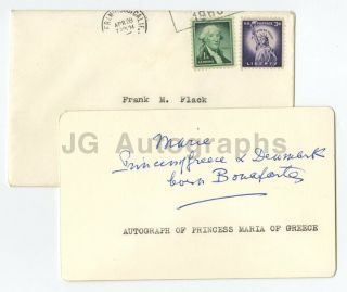 Princess Maria Of Greece And Denmark - Authentic Autograph