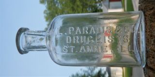 St.  Anne Illinois,  Scarce Small Town Druggist,  L.  Paradis & Co.  Druggist