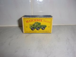 Matchbox Lesney No.  67a Saladin Armoured Car,  Empty Box Only,  Good