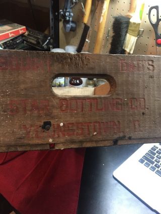 Vintage Double Advertising Soda Bottle Wood Crate Squirt Dad’s Root Beer 6
