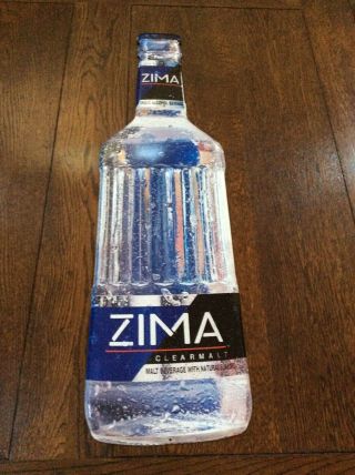 1993 Vintage Zima Malt Beverage Blue Black White Metal Tin Sign “mancave”