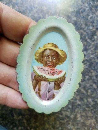 Sm Pin Tray,  W Black Man Eating Watermelon,  Clover Shoes.  Same Image As Dr Pepper