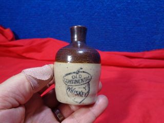 Antique Miniature Advertising Stoneware Jug Old Continental Whiskey