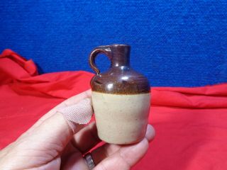 ANTIQUE MINIATURE ADVERTISING STONEWARE JUG OLD CONTINENTAL WHISKEY 4