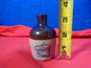 ANTIQUE MINIATURE ADVERTISING STONEWARE JUG OLD CONTINENTAL WHISKEY 8