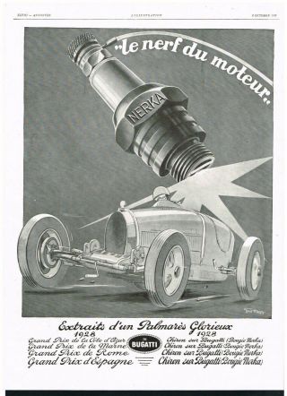 Bugatti Ad Nerka Geo Ham Art Racing Car Ad 1928 Vintage Print Ad Retro