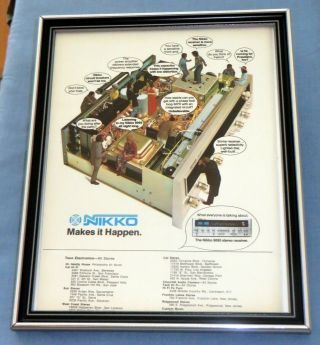 Nikko 9095 Stereo Receiver - Framed 1970s Advertisement Vintage
