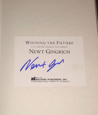 Newt Gingrich Speaker Of House Signed Autograph Winning The Future Book