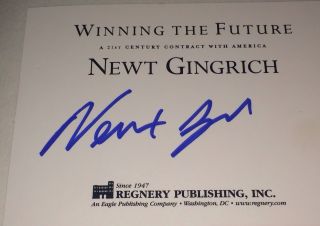 Newt Gingrich Speaker of House Signed Autograph Winning The Future Book 2