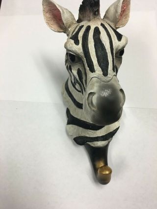 Zebra Hanging Head Bust Wall Figurine With Hook Home Decor Plaque