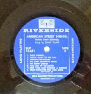 Rev.  Gary Davis Pink Anderson (Riverside Vinyl RLP 12 - 611) American Street Songs 7