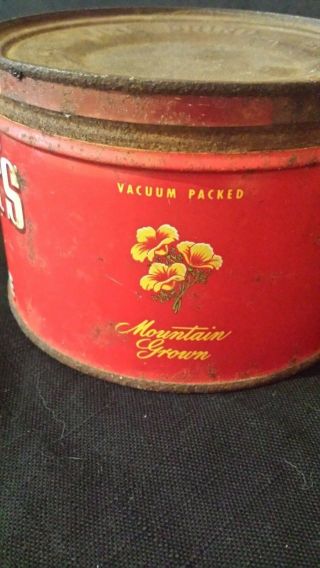 Folgers 1952 Coffee Can Vintage 1 Lb.  Tin Small Ship 3