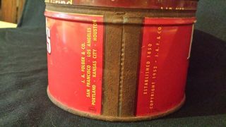 Folgers 1952 Coffee Can Vintage 1 Lb.  Tin Small Ship 5