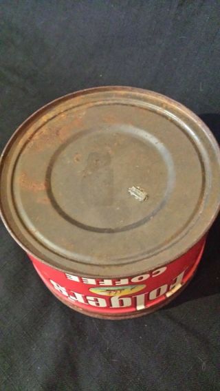 Folgers 1952 Coffee Can Vintage 1 Lb.  Tin Small Ship 6