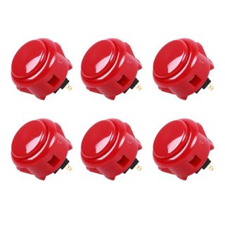 6x Sanwa Obsf - 30 Buttons 30mm Arcade Buttons For Arcade Stick Kits Red