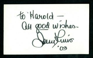 Jerry Lewis Comedian Actor Signed Autographed 3 X 5 Index Card - Nm - D.  2017