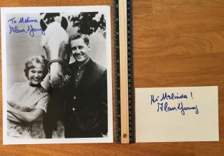2 Alan Young Hand Signed Autographs - A Collectors Must Have