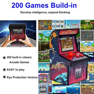 Mini Arcade Game Machine Travel Retro Gaming System W/ 200 Video Games For Kids